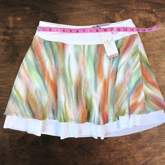 CALIA Watercolor Double Layer Mesh Golf Skort | Multicolor | Size M | NWT - Picture 7 of 9